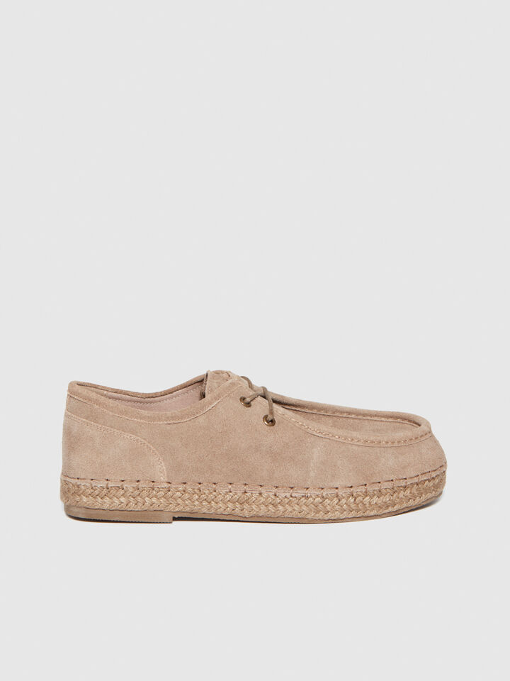 Lace-up espadrilles in suede - men's shoes - Beige | Sisley image number 4